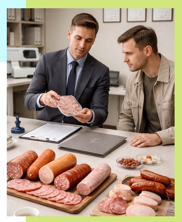 Сертификация колбасных изделий в Уссурийске от 7733 р. | Алешин-Сср